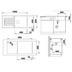 Кухонная мойка Blanco Zia XL 6 S (Black)