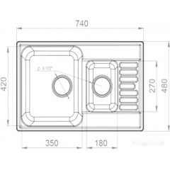 Кухонная мойка GranFest QUARZ Z-21K (белый)