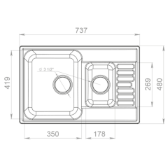 Кухонная мойка GranFest QUARZ Z-21K (белый)