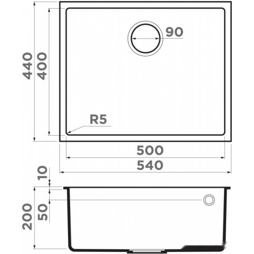 Кухонная мойка Omoikiri Bosen 54-U GR (leningrad grey)