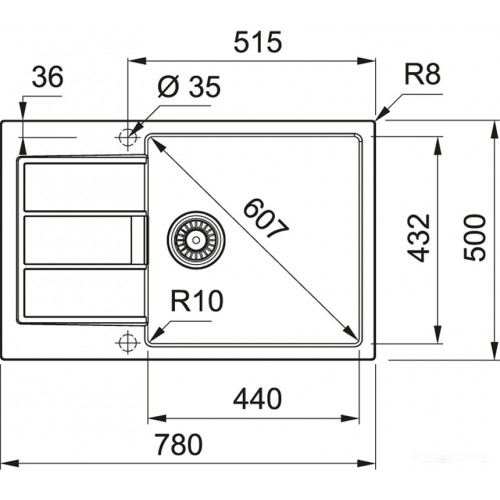 Кухонная мойка Franke S2D 611-78 XL/500 белый 143.0618.384