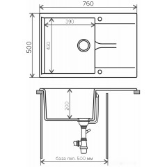 Кухонная мойка Polygran Gals 760 (серый 14)