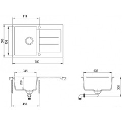 Кухонная мойка AquaSanita Tesa SQT101AW (графит 222)
