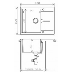 Кухонная мойка Polygran Gals 620 (черный 16)