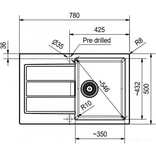 Кухонная мойка Franke S2D 611-78 оникс 143.0618.368