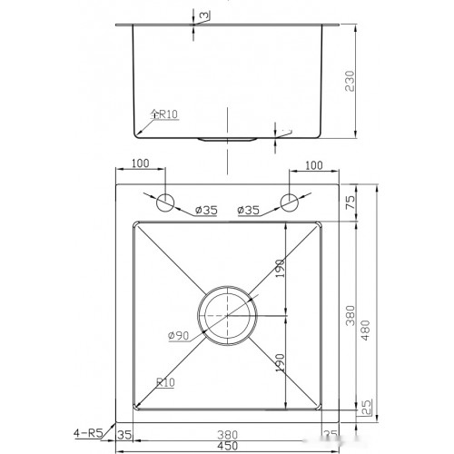 Кухонная мойка Avina HM4548 PVD (графит)