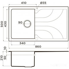 Кухонная мойка Omoikiri Yasugata 86-BL (черный)