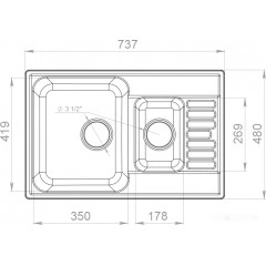 Кухонная мойка GranFest QUARZ Z-21K (серый)