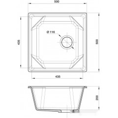 Кухонная мойка GranFest GF-U-500 (серый)