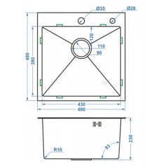 Кухонная мойка Avina HM4848 (Сатин)