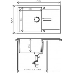 Кухонная мойка Polygran Gals-760 (белый хлопок 36)