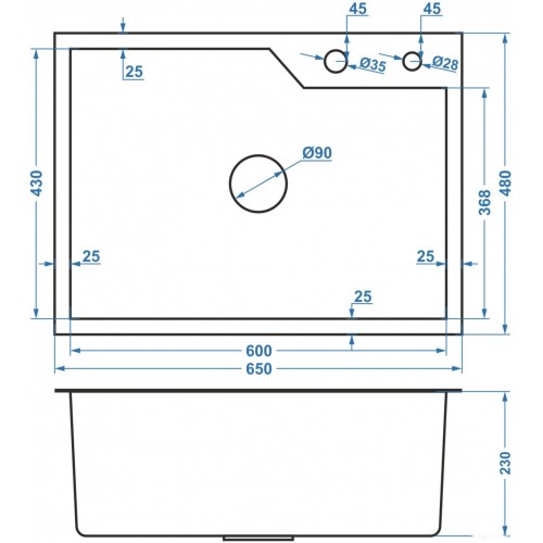 Кухонная мойка Avina HM6548 S PVD (графит)