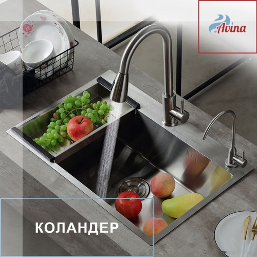 Кухонная мойка Avina HM6548 S PVD (графит)