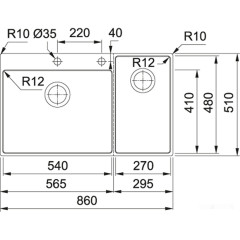 Кухонная мойка Franke Box Center BWX 220-54-27 TL 127.0538.259