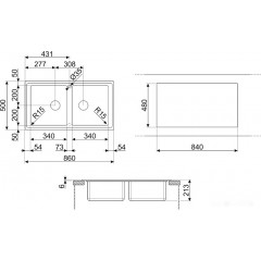 Кухонная мойка Smeg LDR862-2