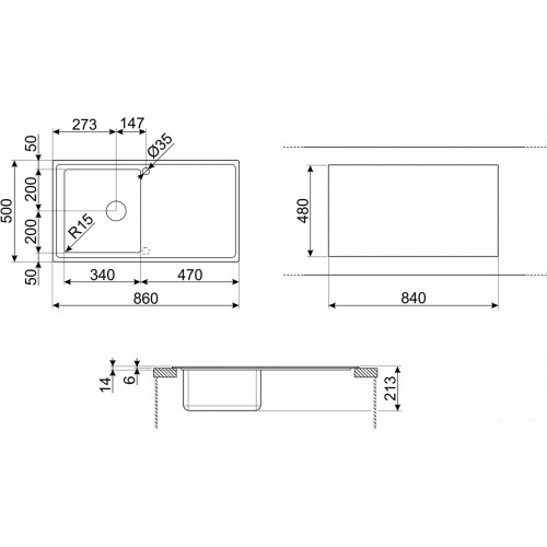 Кухонная мойка Smeg LDR861-2