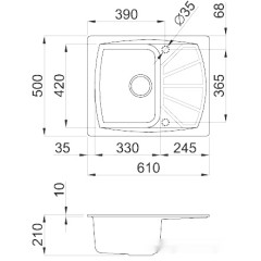 Кухонная мойка Elleci Living 125 Pietra Antica G61