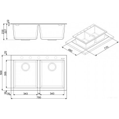 Кухонная мойка Smeg VZ3434N