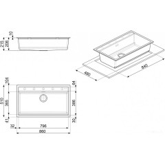 Кухонная мойка Smeg VSGX860CT
