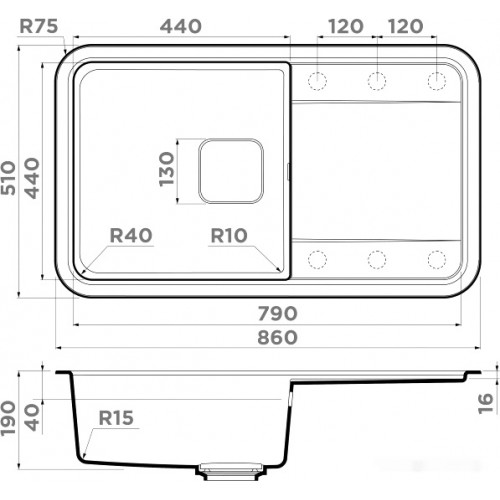 Кухонная мойка Omoikiri Tasogare 86-BL (черный)