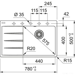Кухонная мойка Franke Centro CNG 611/211-78 TL Fragranite 114.0639.725 (белый)