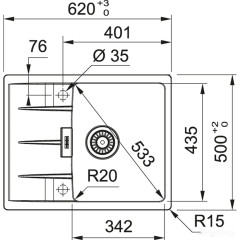 Кухонная мойка Franke Centro CNG 611/211-62 Fragranite 114.0639.681 (серый)