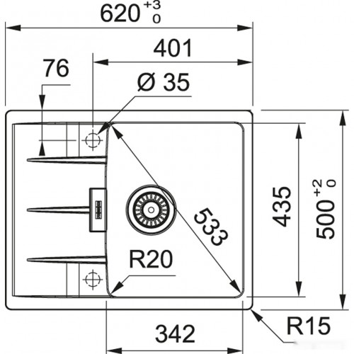 Кухонная мойка Franke Centro CNG 611/211-62 Fragranite 114.0639.682 (оникс)