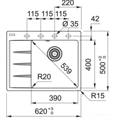 Кухонная мойка Franke Centro CNG 611/211-62 TL (оникс, левая)