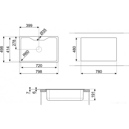 Кухонная мойка Smeg LYG800