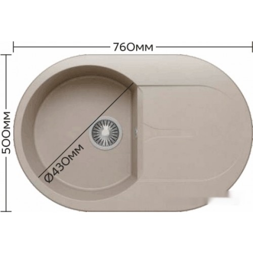 Кухонная мойка Polygran Atol-760 (серый 14)