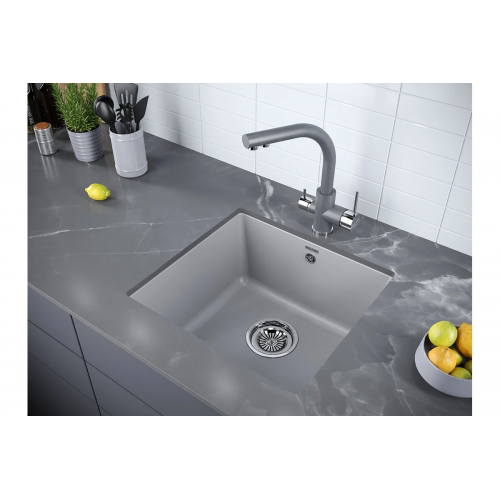 Кухонная мойка Paulmark Brilon PM104546-GRM серый металлик