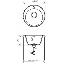 Кухонная мойка Tolero R-108 черный №911