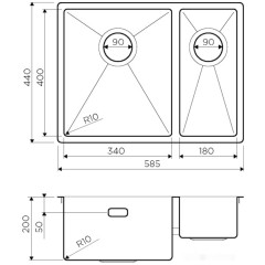 Кухонная мойка Omoikiri Taki 58-2-U/IF-IN-R