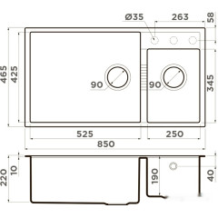 Кухонная мойка Omoikiri Tedori 85-2-U GR (leningrad grey)