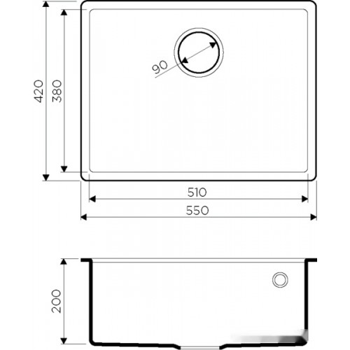 Кухонная мойка Omoikiri Tedori 54-U-BL (черный)