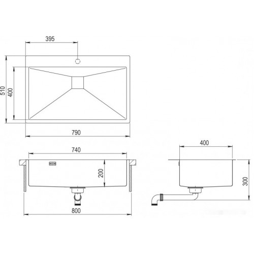 Кухонная мойка AquaSanita Steel AIR 100 M-T graphite