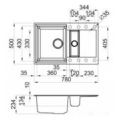 Кухонная мойка Elleci Easy 325 Titanium 73