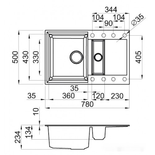 Кухонная мойка Elleci Easy 325 Titanium 73