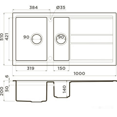 Кухонная мойка Omoikiri Kitagawa 100-2-GB графит