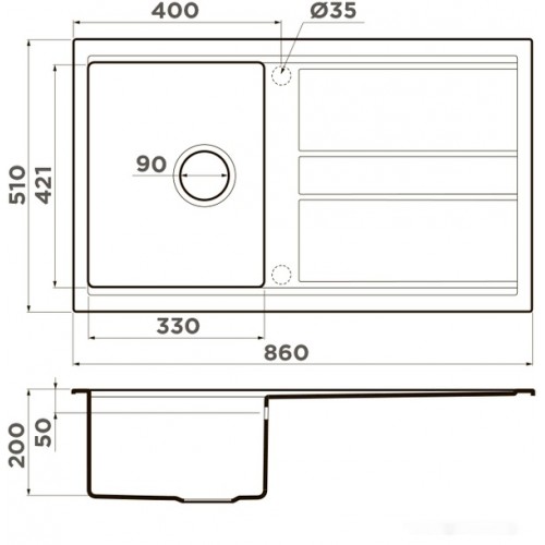 Кухонная мойка Omoikiri Kitagawa 86 GB