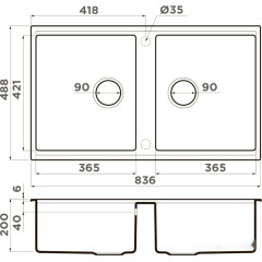 Кухонная мойка Omoikiri Kitagawa 83-2-U GR (leningrad grey)