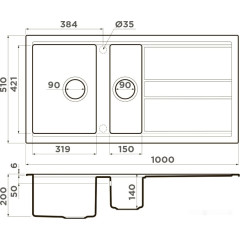 Кухонная мойка Omoikiri Kitagawa 100-2 WH (белый)
