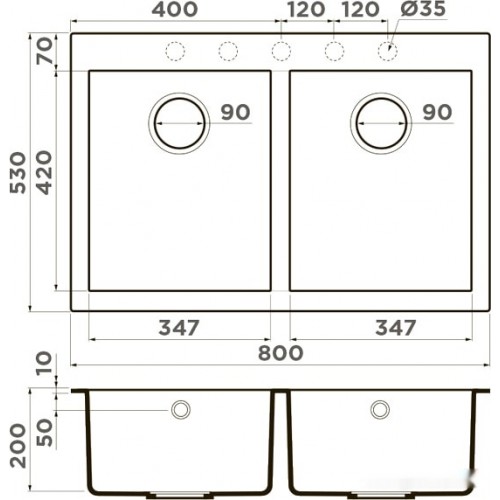 Кухонная мойка Omoikiri Bosen 80-2 GR (leningrad grey)