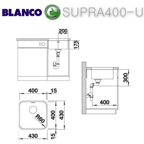 Кухонная мойка Blanco SUPRA 400-U 518201