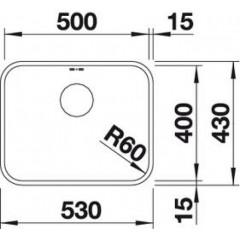 Кухонная мойка Blanco Supra 500-U (без клапана-автомата)