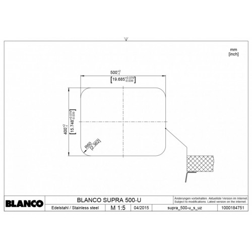 Кухонная мойка Blanco Supra 500-U (без клапана-автомата)
