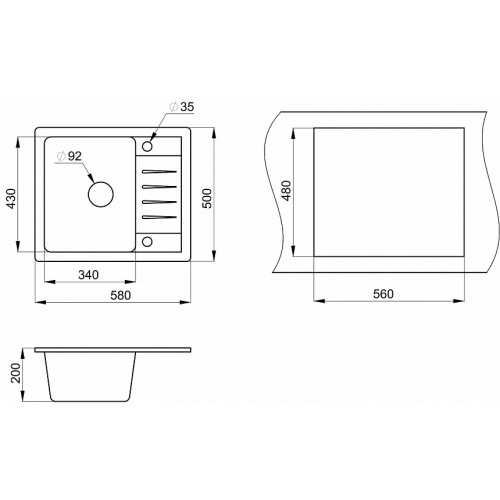 Кухонная мойка Granula ST-5803 (базальт)