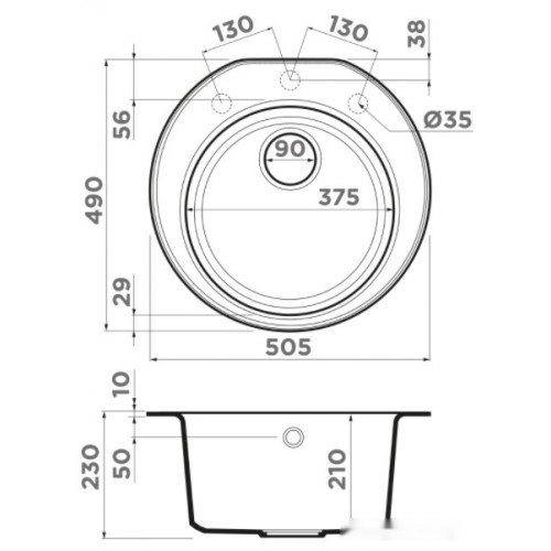 Кухонная мойка Omoikiri Miya 50R DC (темный шоколад)