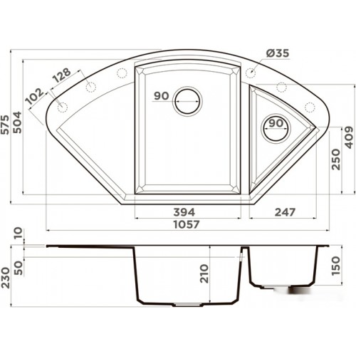 Кухонная мойка Omoikiri Sakaime 105C-CH 4993576 (leningrad grey)