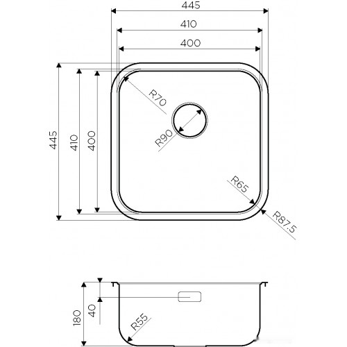 Кухонная мойка Omoikiri Omi 44-U/IF Quadro IN